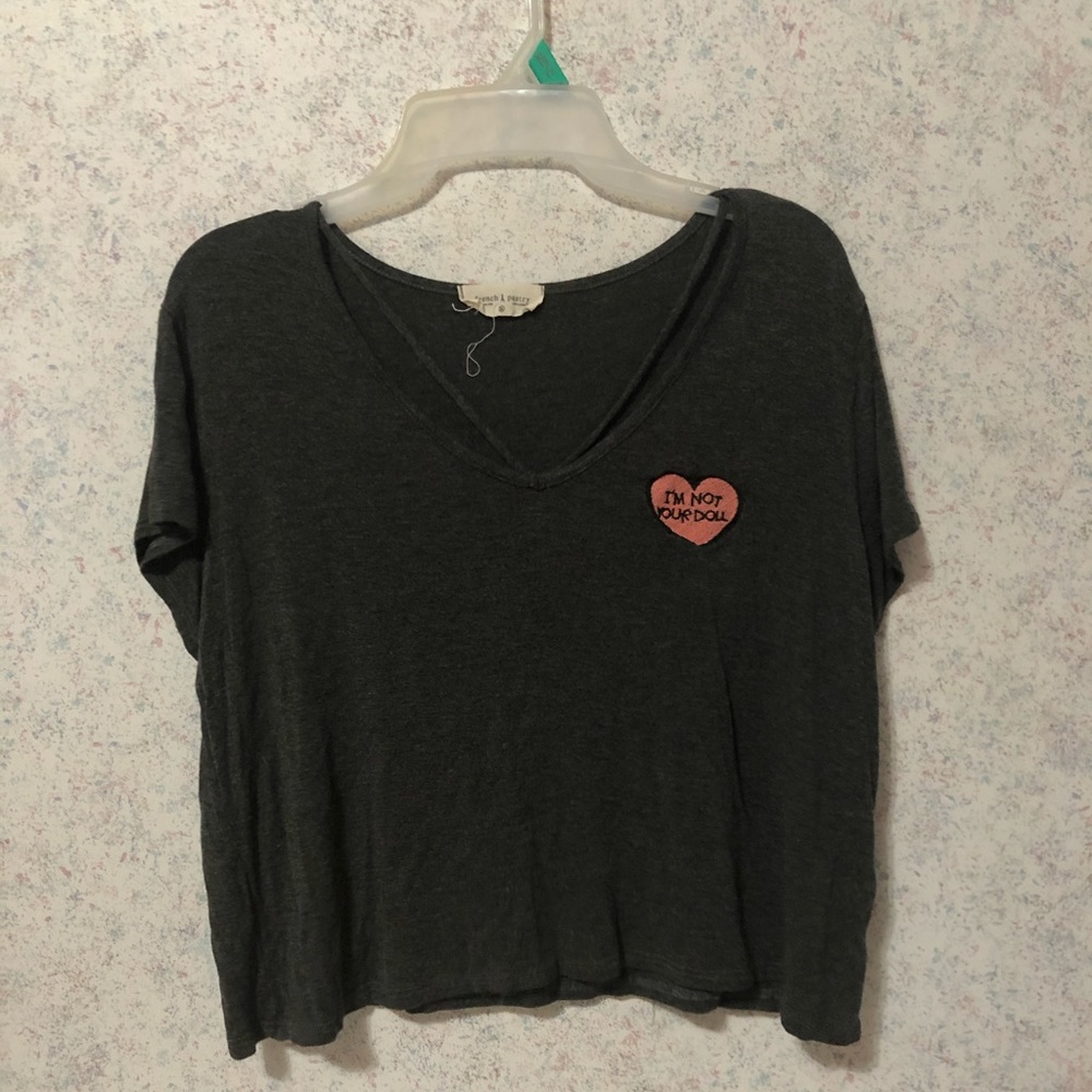 “I’m Not Your Doll” Grey Crop Top